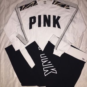 NEW! 🦓 PINK leggings/ long Sleeve Set!